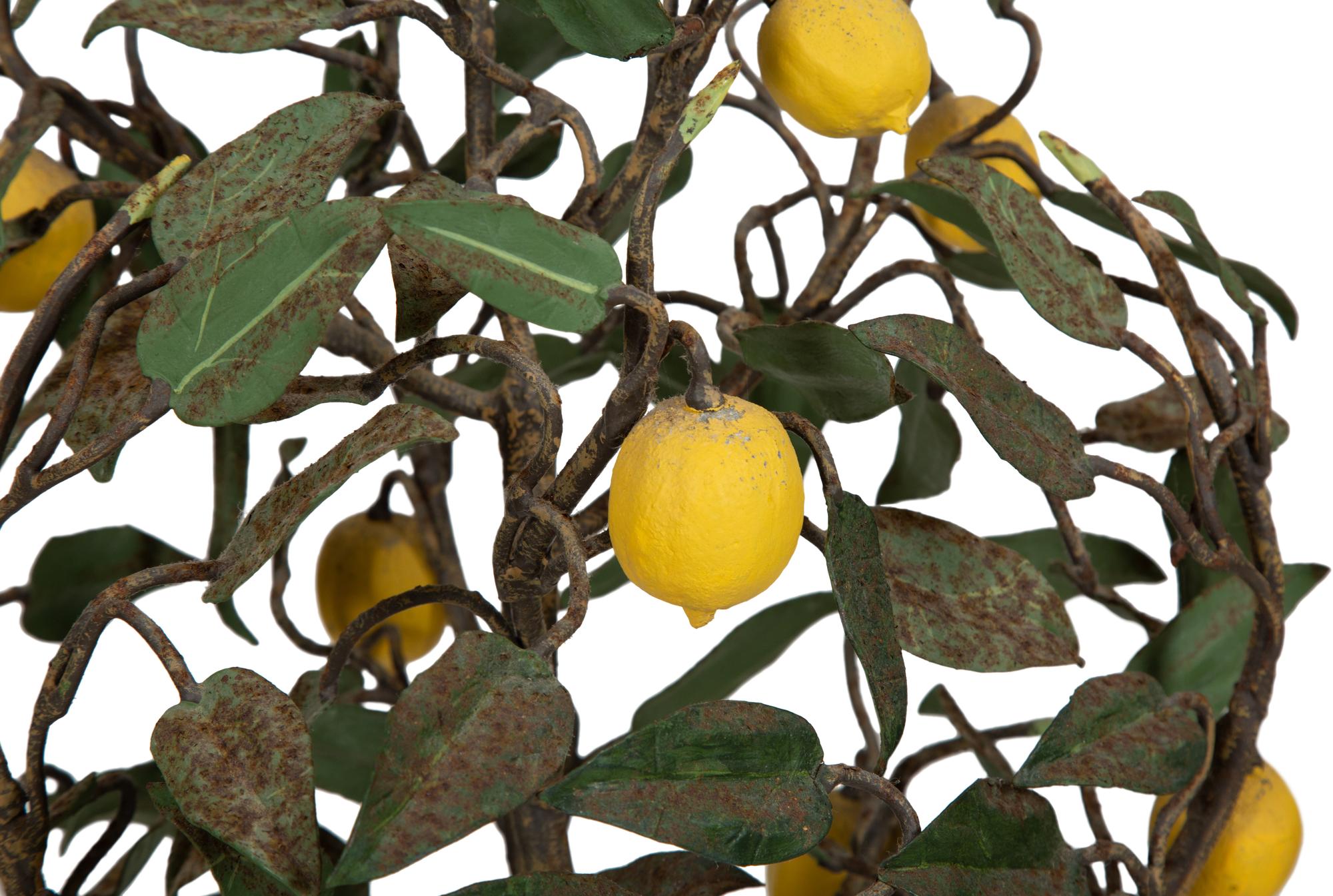 A Pair of Tôle Peinte Lemon Topiaries