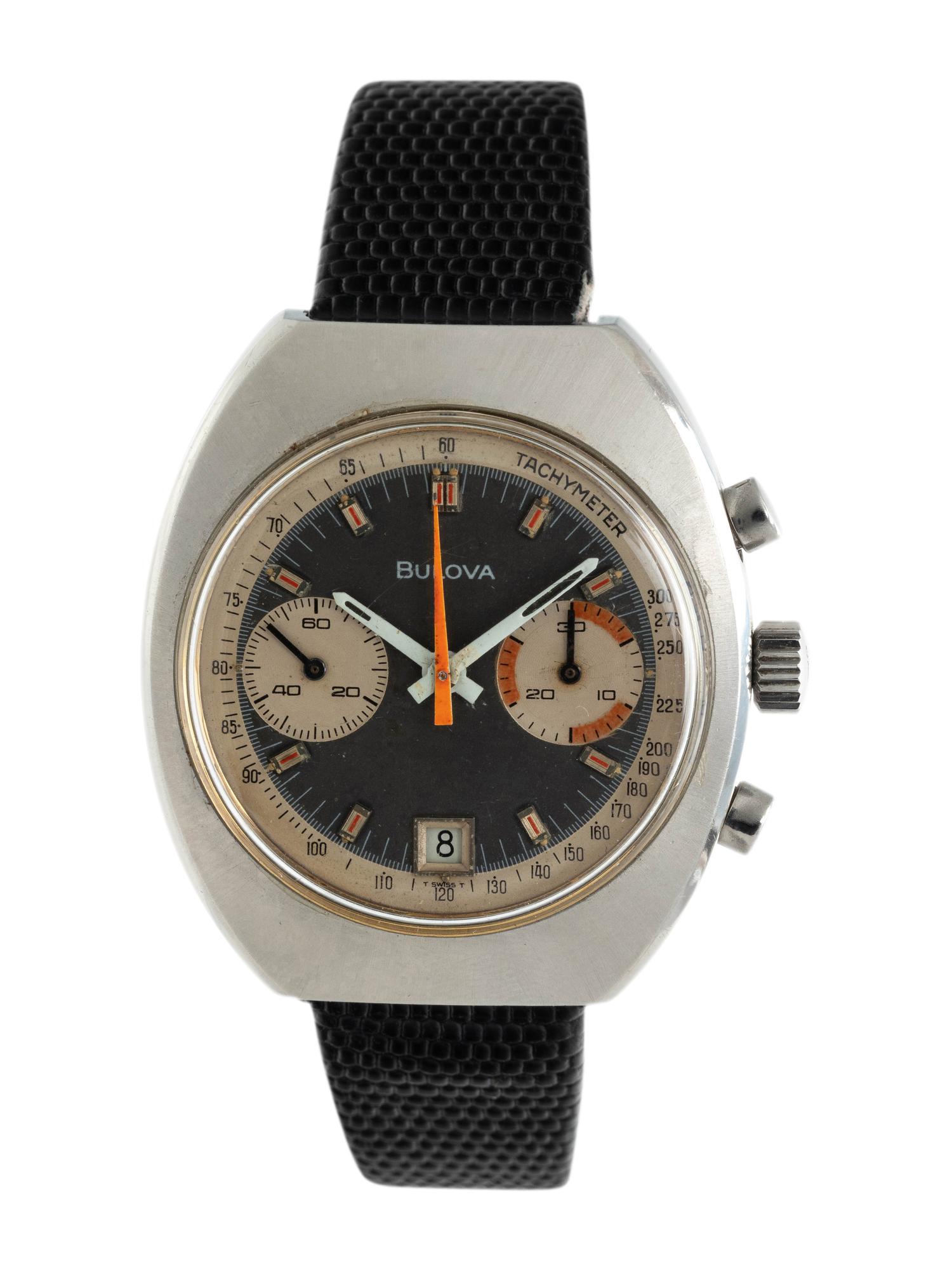 BULOVA, STAINLESS STEEL CHRONOGRAPH WRISTWATCH