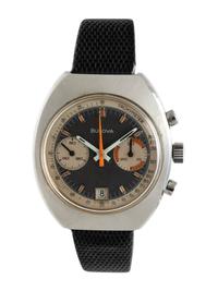 BULOVA, STAINLESS STEEL CHRONOGRAPH WRISTWATCH