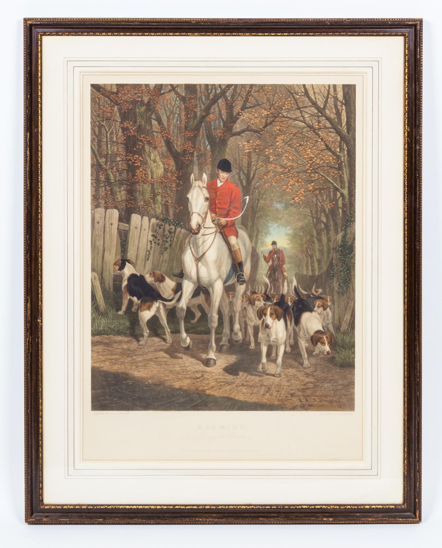 After Edward Algernon Stuart Douglas, (British, 19th/20th century), Morning. Going to Cover and Evening, Returning to the Kennels (2 wo