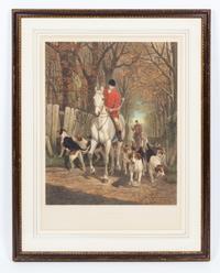 After Edward Algernon Stuart Douglas, (British, 19th/20th century), Morning. Going to Cover and Evening, Returning to the Kennels (2 wo