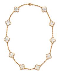 An 18 Karat Yellow Gold and Mother-of-Pearl 'Alhambra' Necklace, Van Cleef & Arpels, 15.10 dwts.