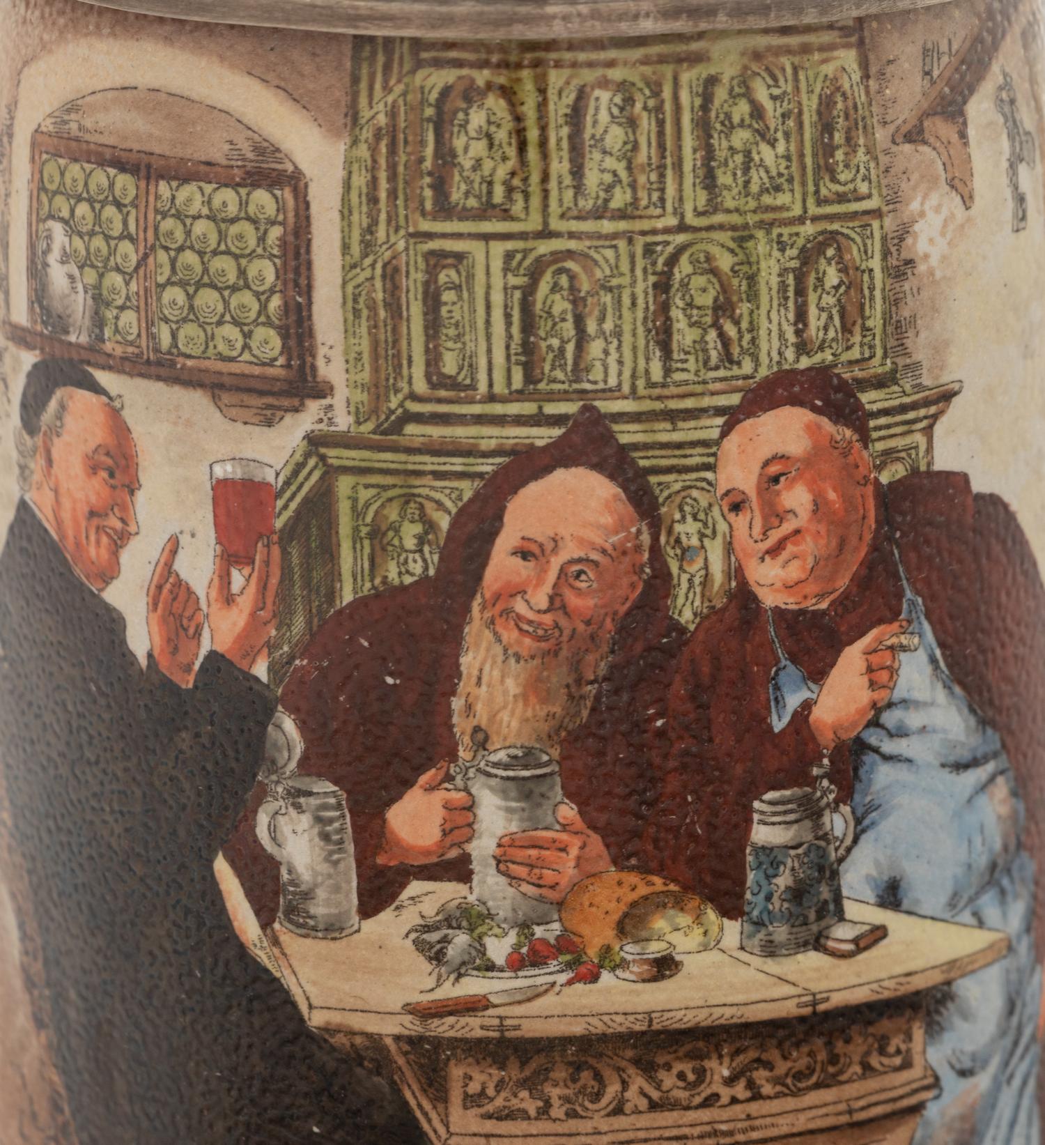 An American Stoneware and Pewter Stein