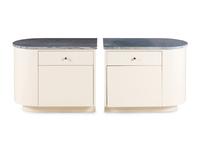 A Pair of Contemporary Marble-Top Bedside Tables