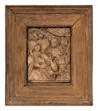 Two South Netherlandish Gilt Decorated Carved Alabaster Relief Plaques