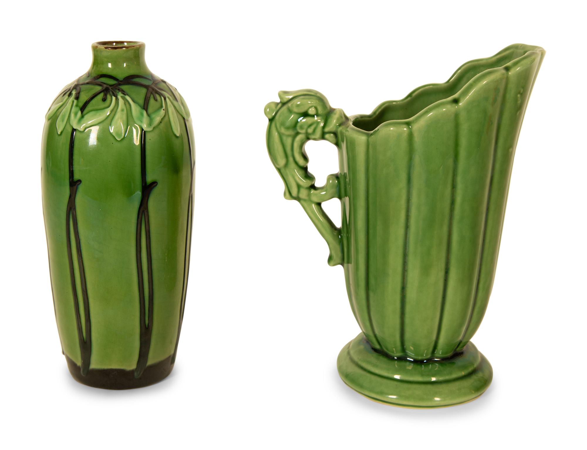 Two Green-Glazed Pottery Articles