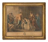 A Pair of French Colored Engravings in Giltwood Frames