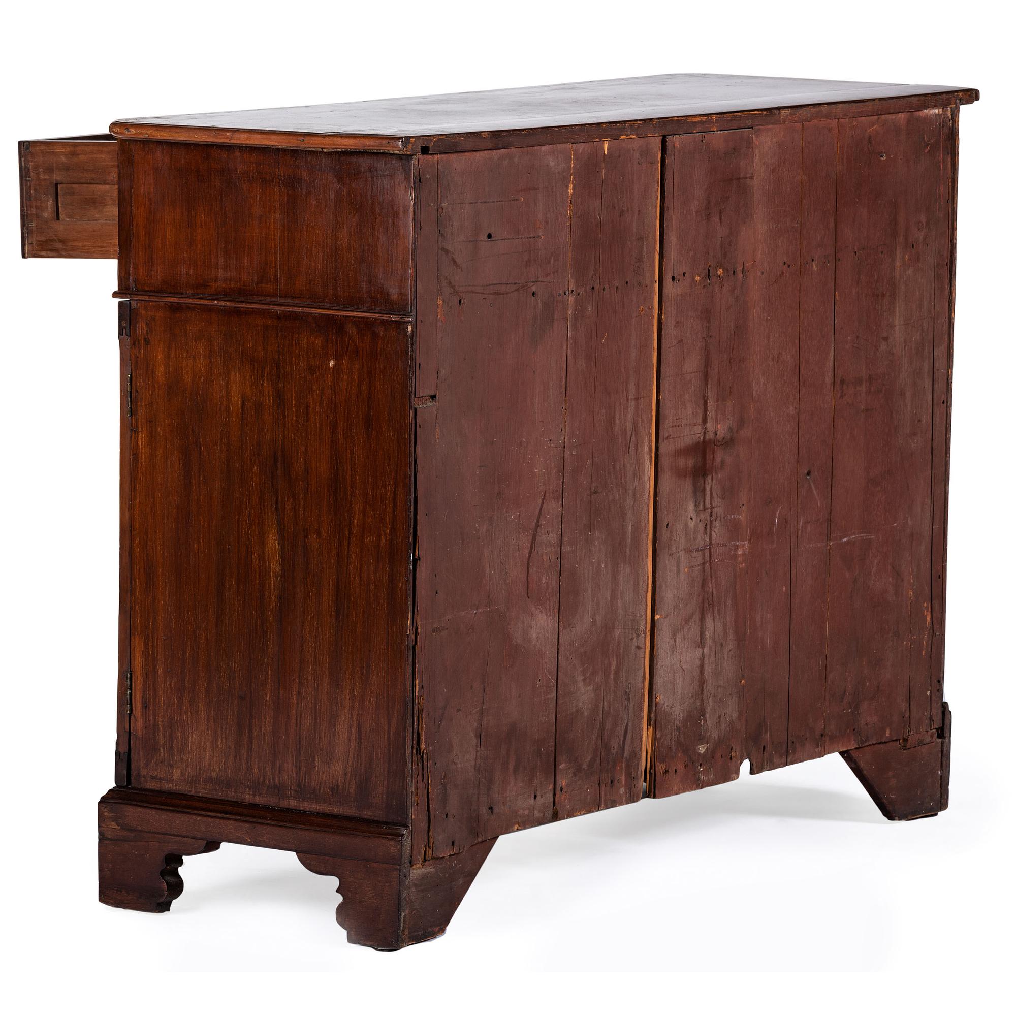 A George III Marquetry and Banded Mahogany Sideboard, circa 1790 and later