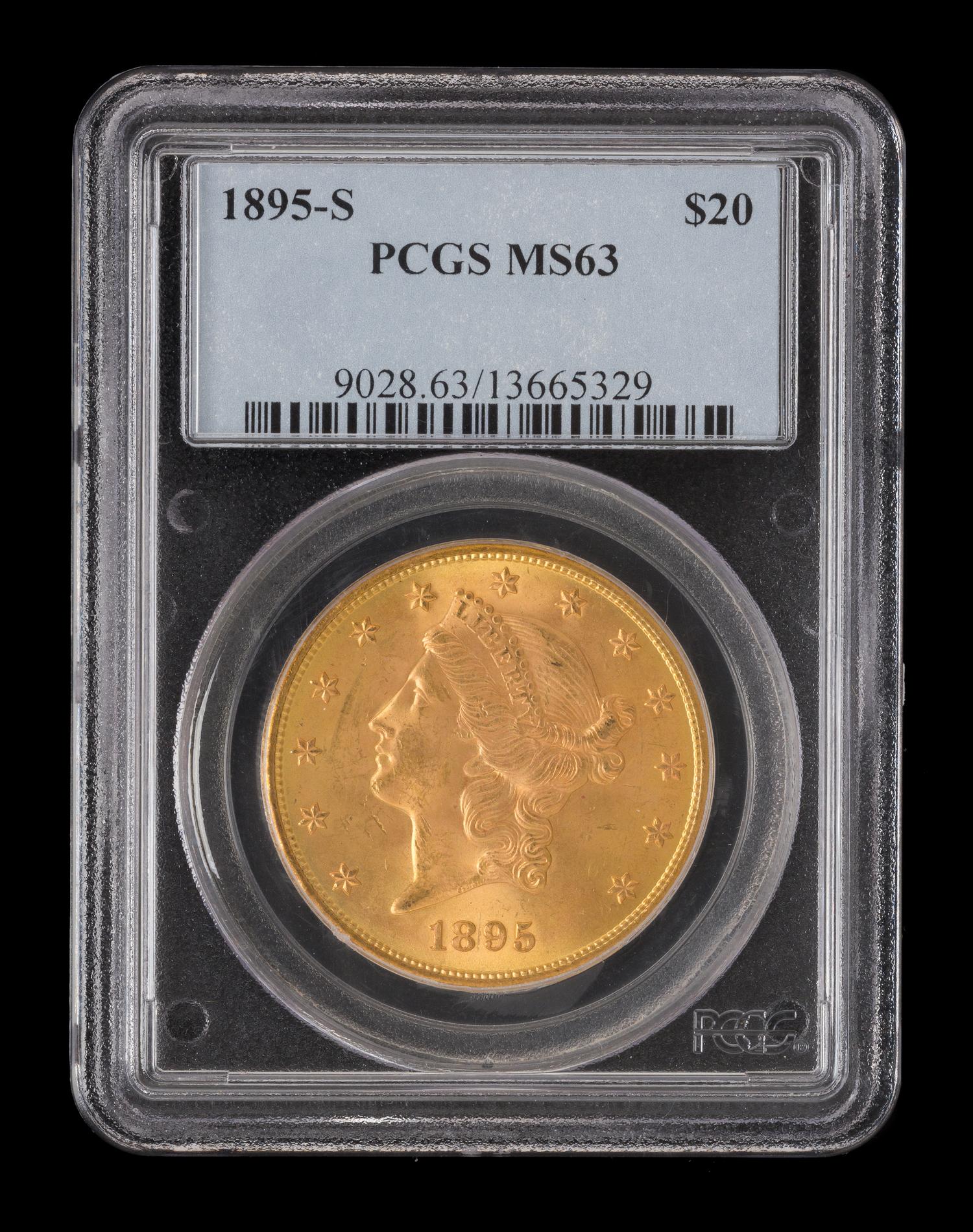 A United States 1895-S Liberty Head $20 Gold Coin