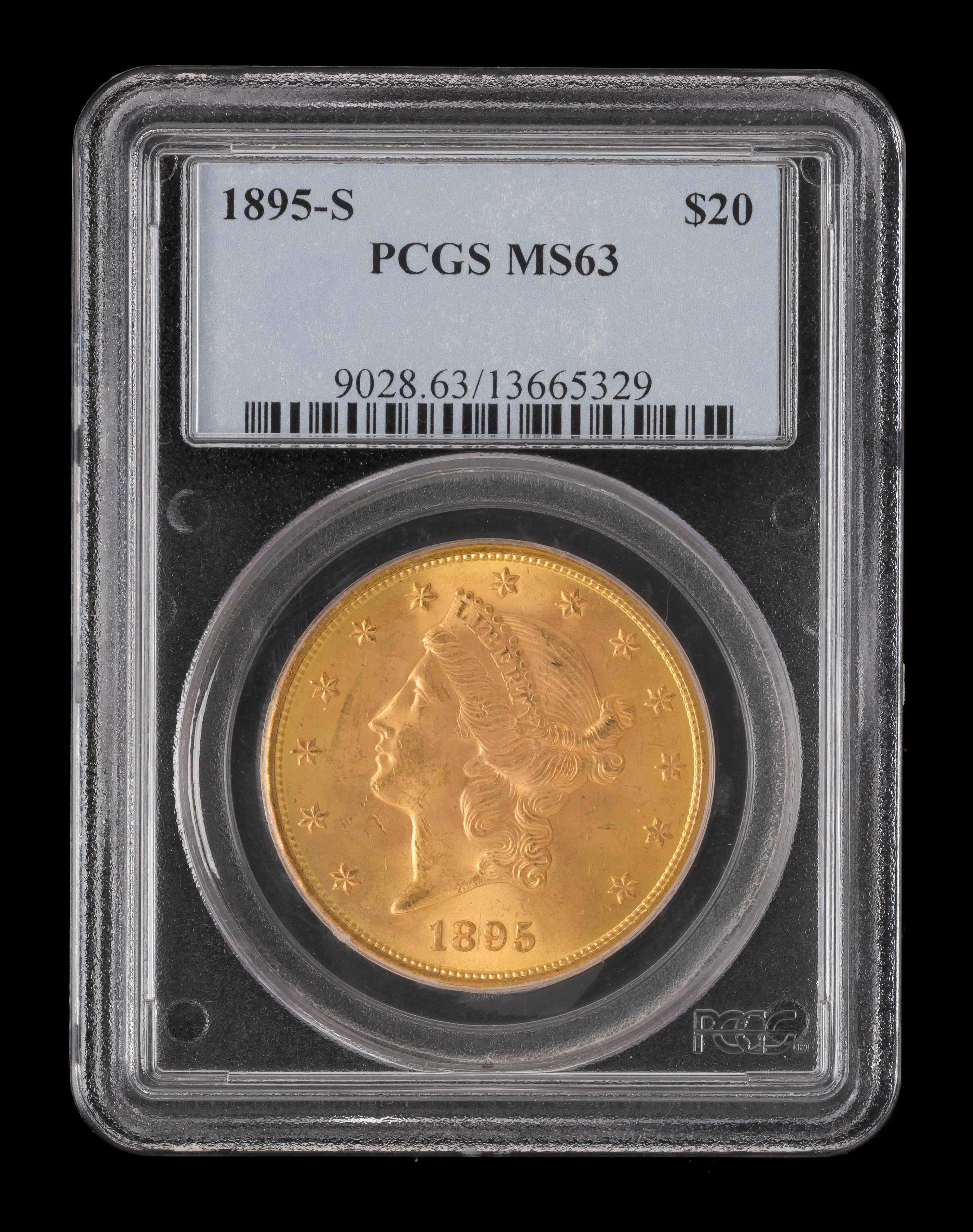 A United States 1895-S Liberty Head $20 Gold Coin