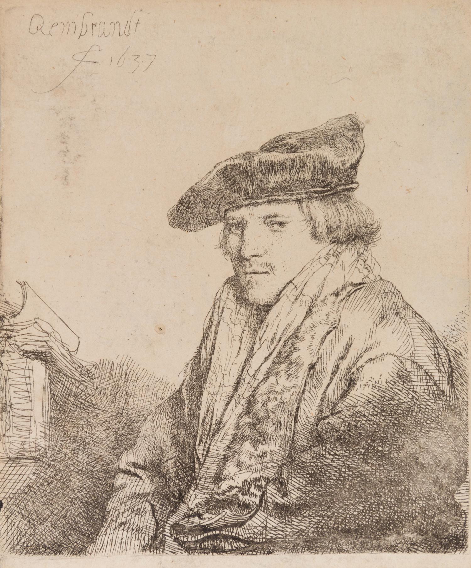 Rembrandt van Rijn, (Dutch 1606-1669), A Young Man in a Velvet Cap (Portrait of Ferdinand Bol), 1637