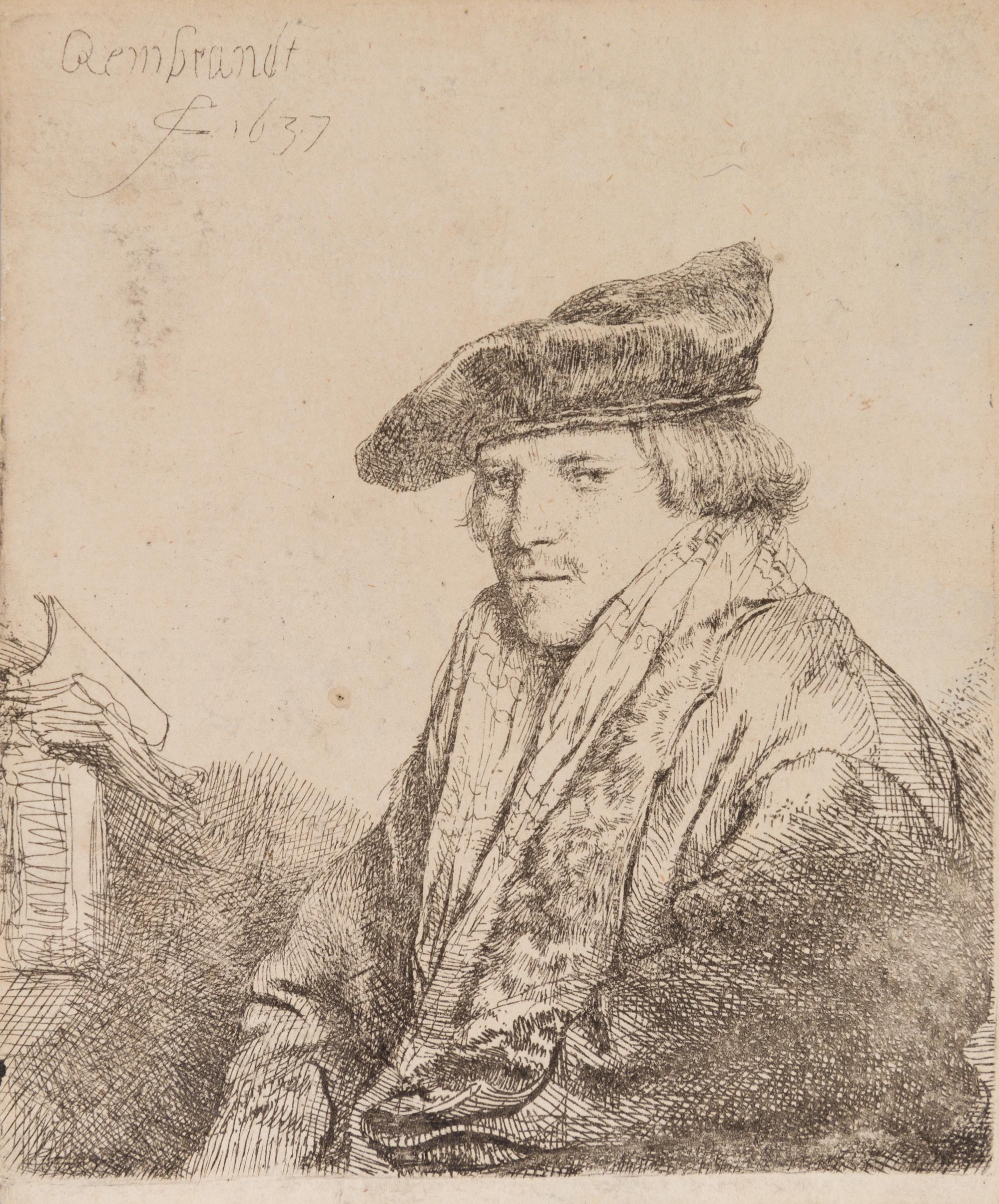 Rembrandt van Rijn, (Dutch 1606-1669), A Young Man in a Velvet Cap (Portrait of Ferdinand Bol), 1637