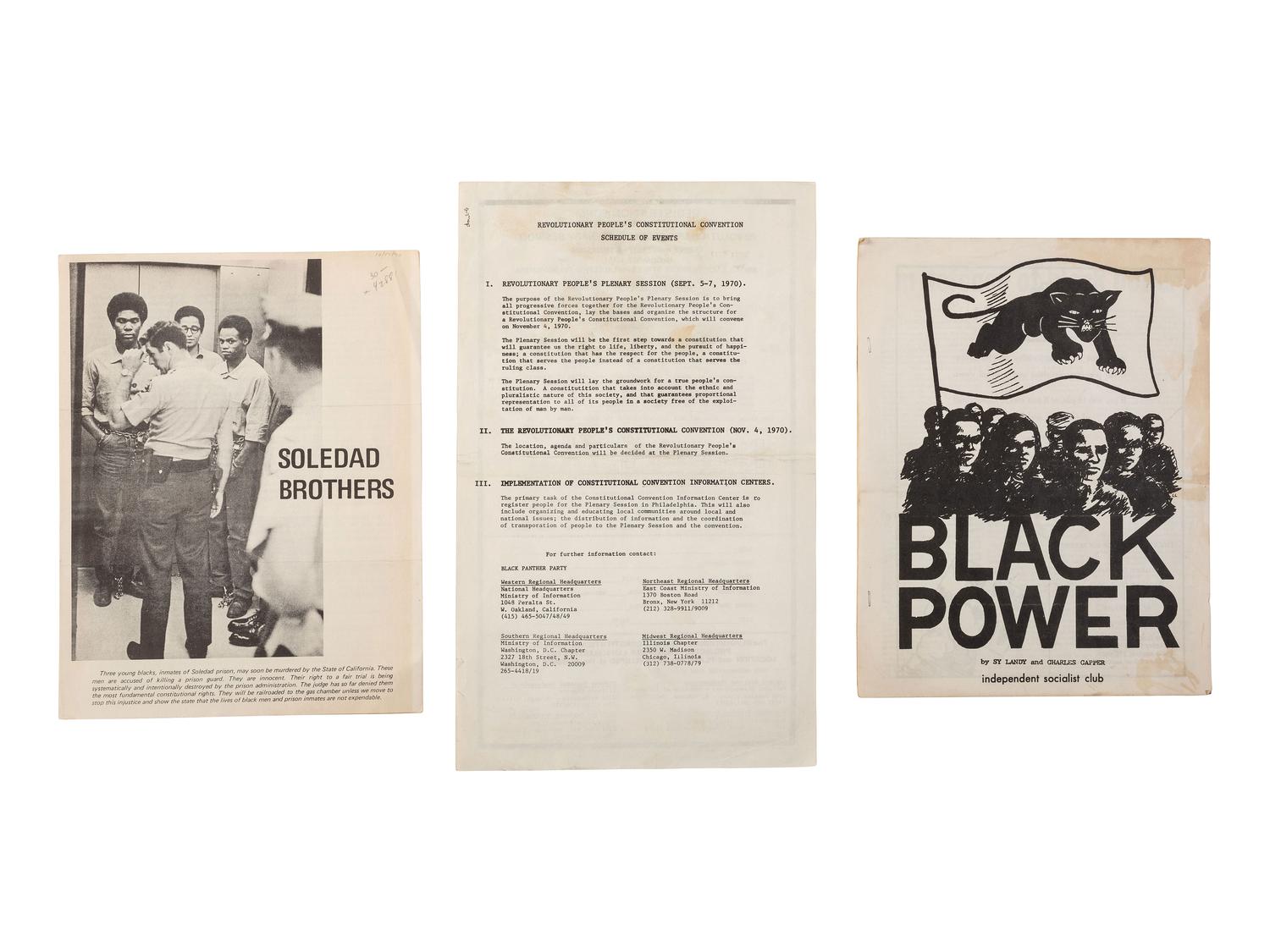 [BLACK PANTHER PARTY]. A group of pamphlets and other ephemera related to the Black Panther Party including a Harlem health clinic flyer.