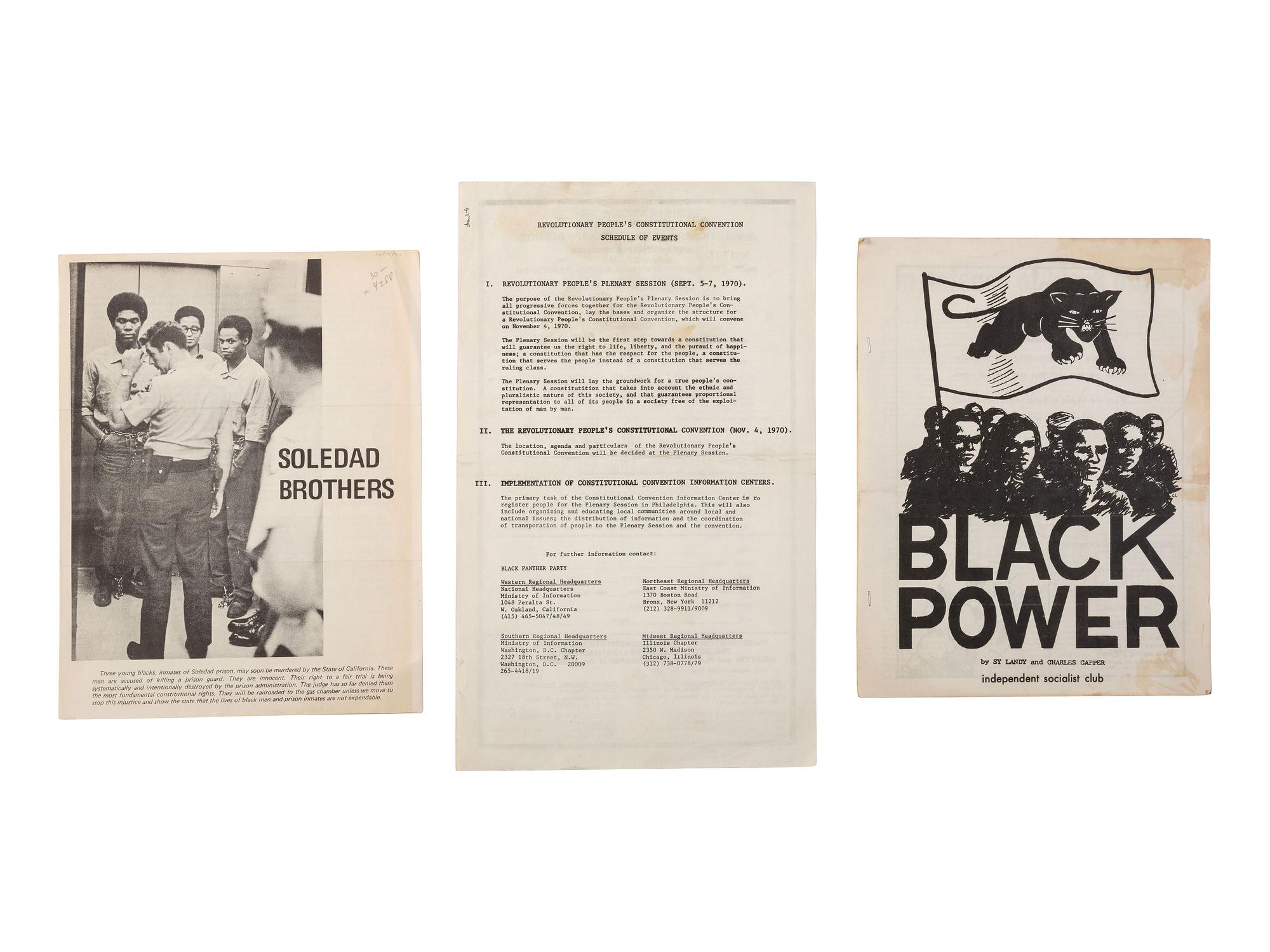 [BLACK PANTHER PARTY]. A group of pamphlets and other ephemera related to the Black Panther Party including a Harlem health clinic flyer.