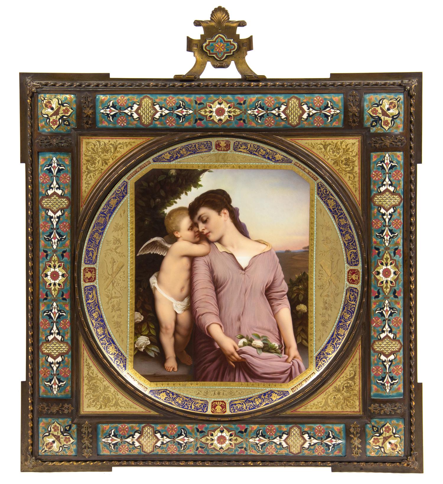 A Vienna Porcelain Charger Diameter of charger 24 inches. — LIEBESGEHEIMNISS, F. WAGNER, VIENNA