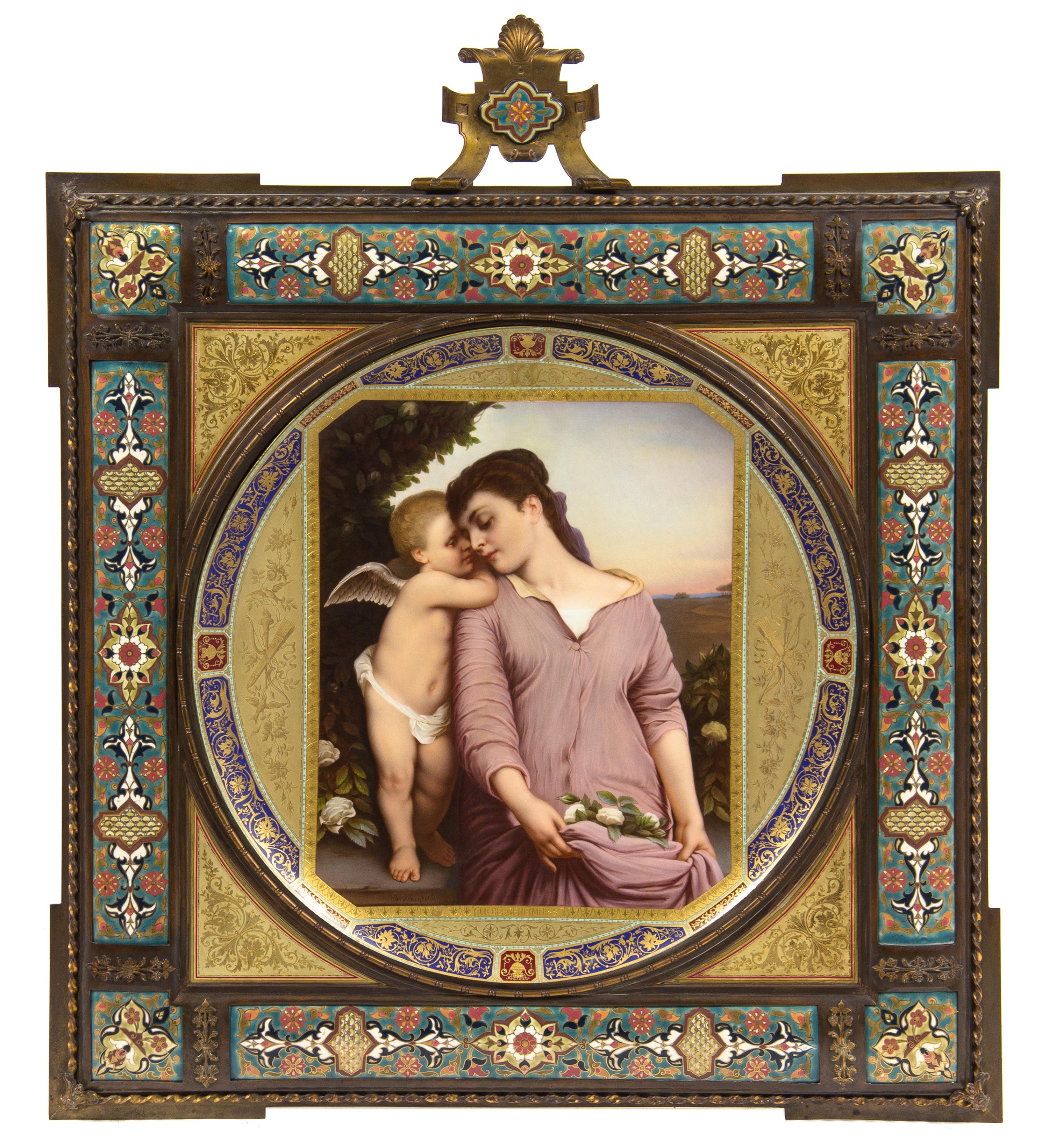 A Vienna Porcelain Charger Diameter of charger 24 inches. — LIEBESGEHEIMNISS, F. WAGNER, VIENNA