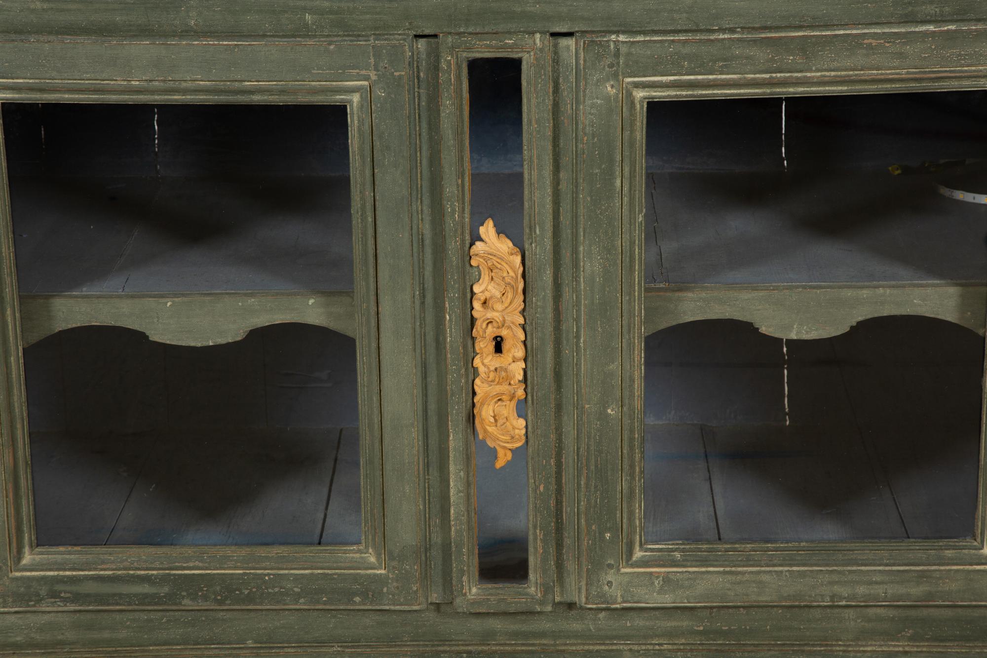 A French or Italian Painted Vitrine Cabinet
