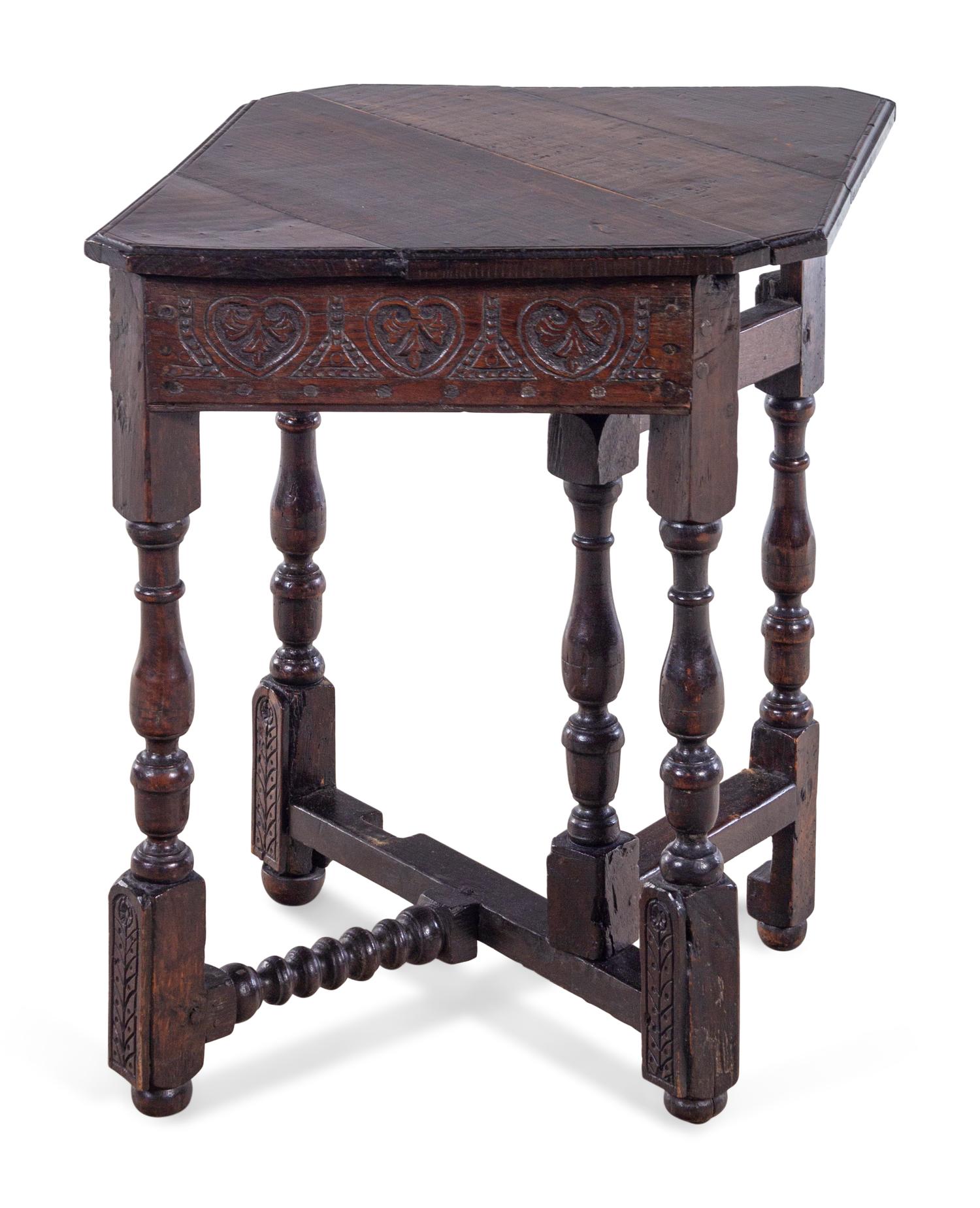 A Jacobean Carved Oak Gate-Leg Table