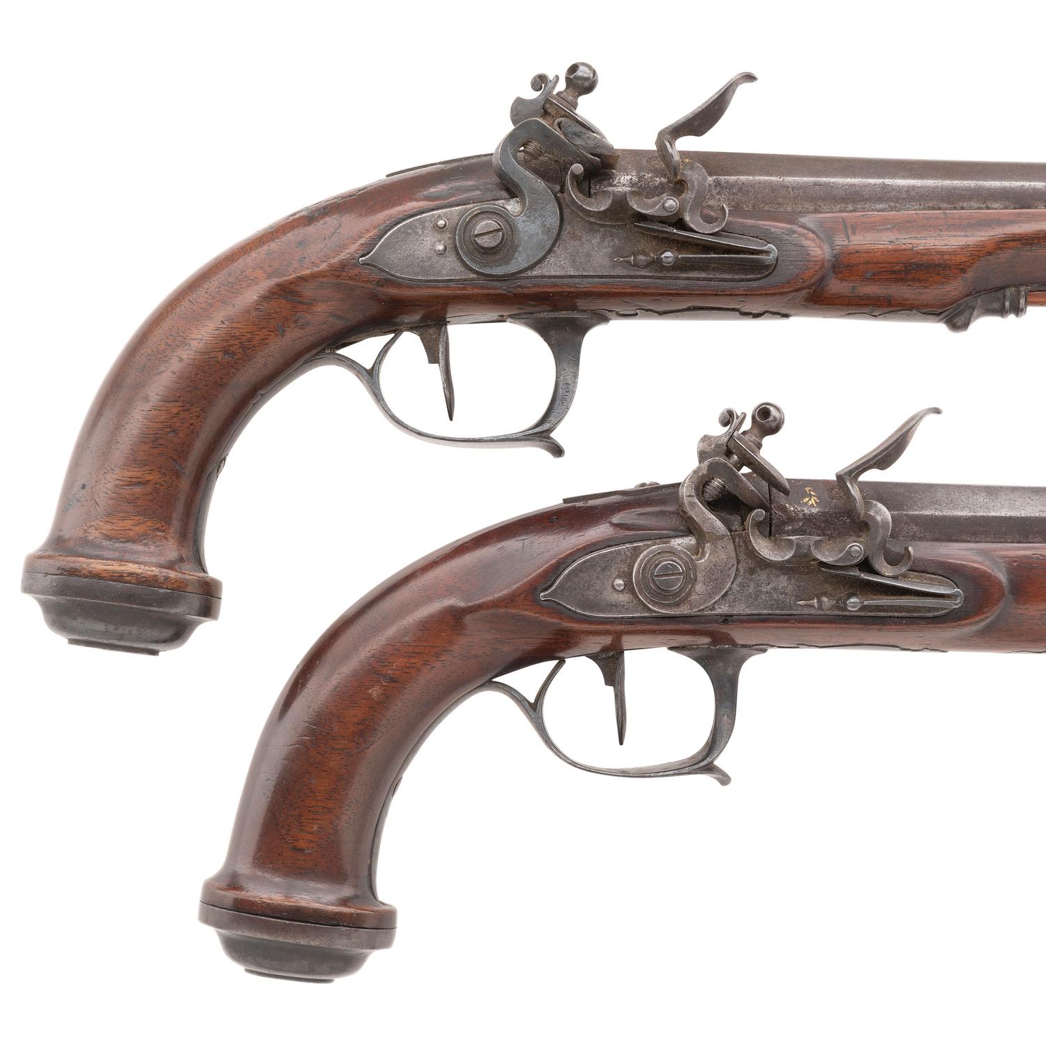 Pair of French Flintlock Coat Pistols by Augustin Merley-Duon