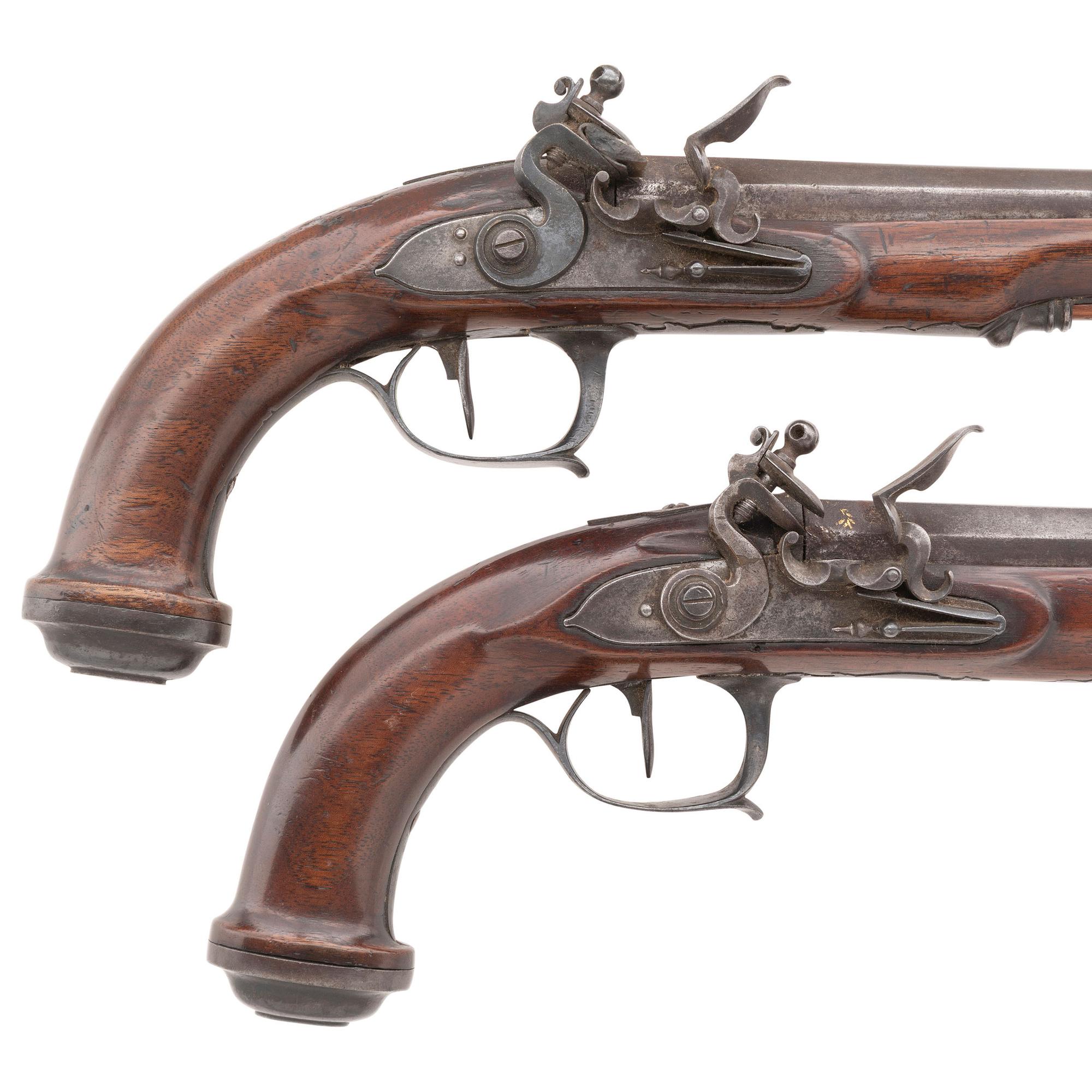 Pair of French Flintlock Coat Pistols by Augustin Merley-Duon