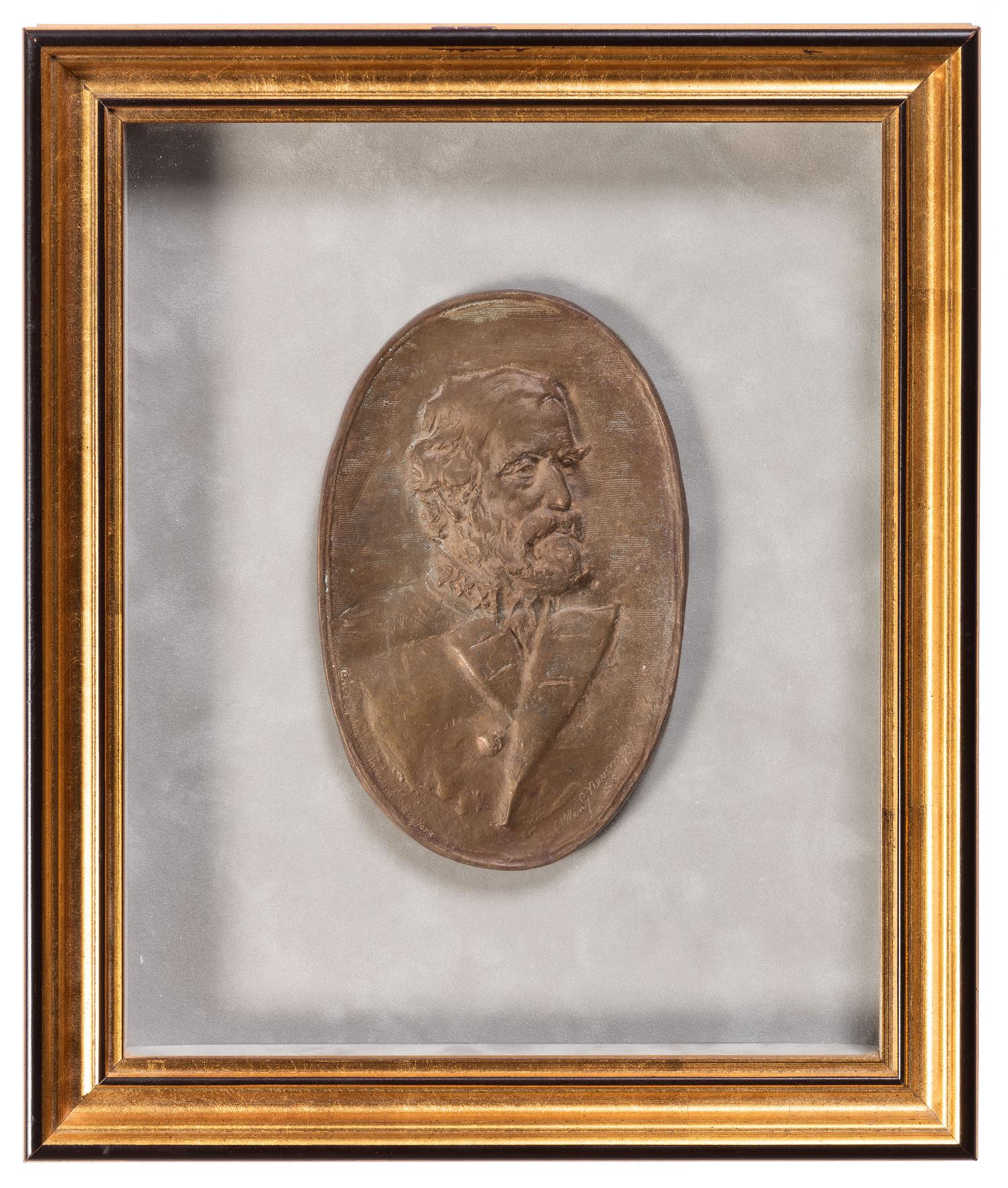 [CIVIL WAR]. NEWMAN, Allen G., artist. Bronze plaque of Confederate General Robert E. Lee. 1912.