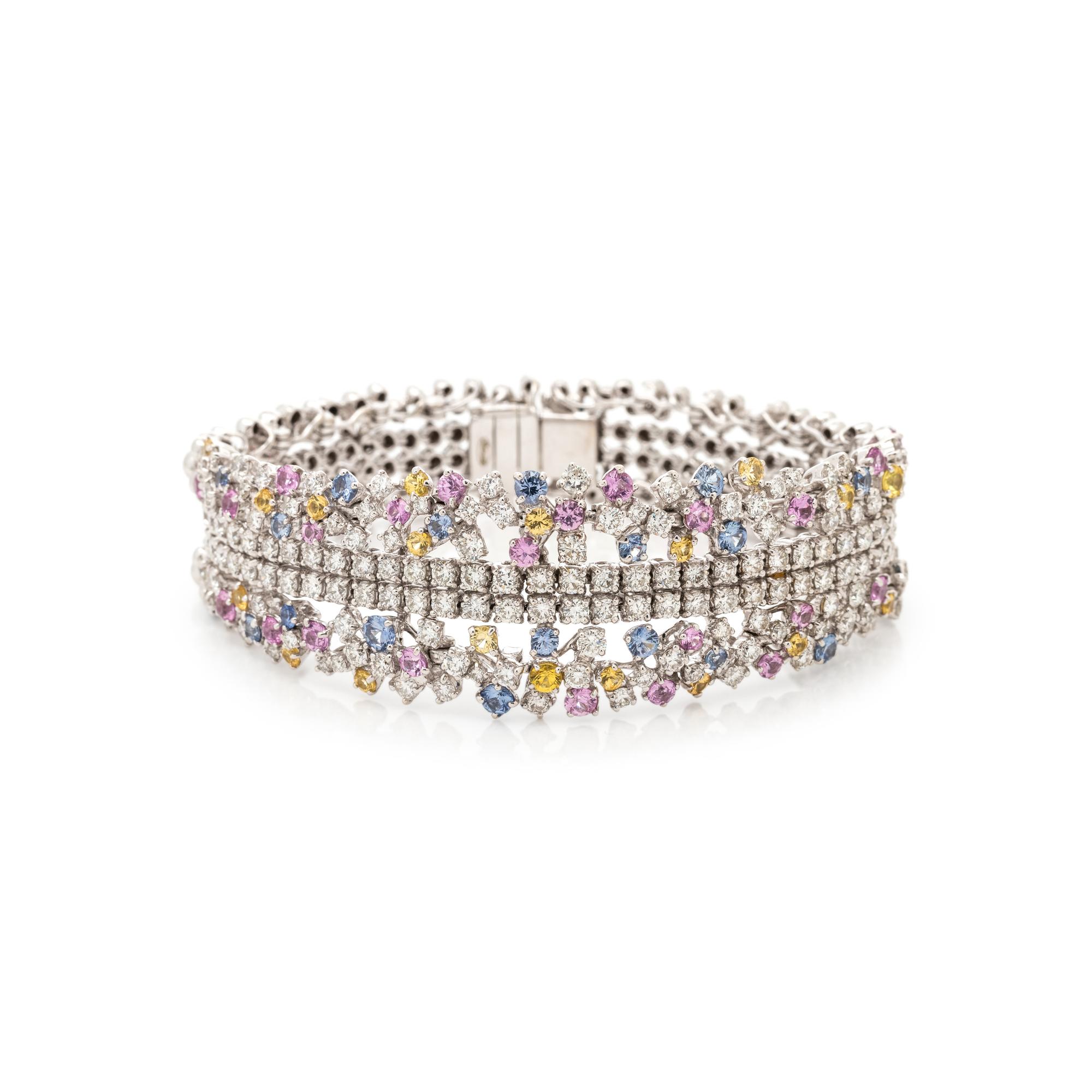 DIAMOND AND MULTICOLOR SAPPHIRE BRACELET