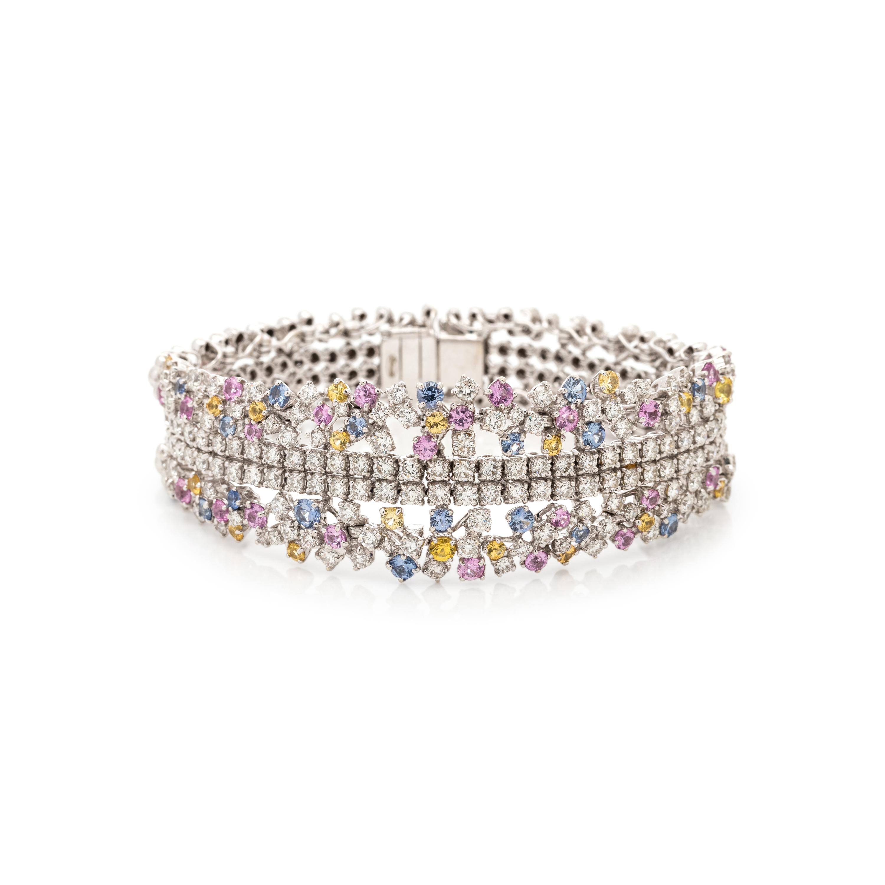 DIAMOND AND MULTICOLOR SAPPHIRE BRACELET