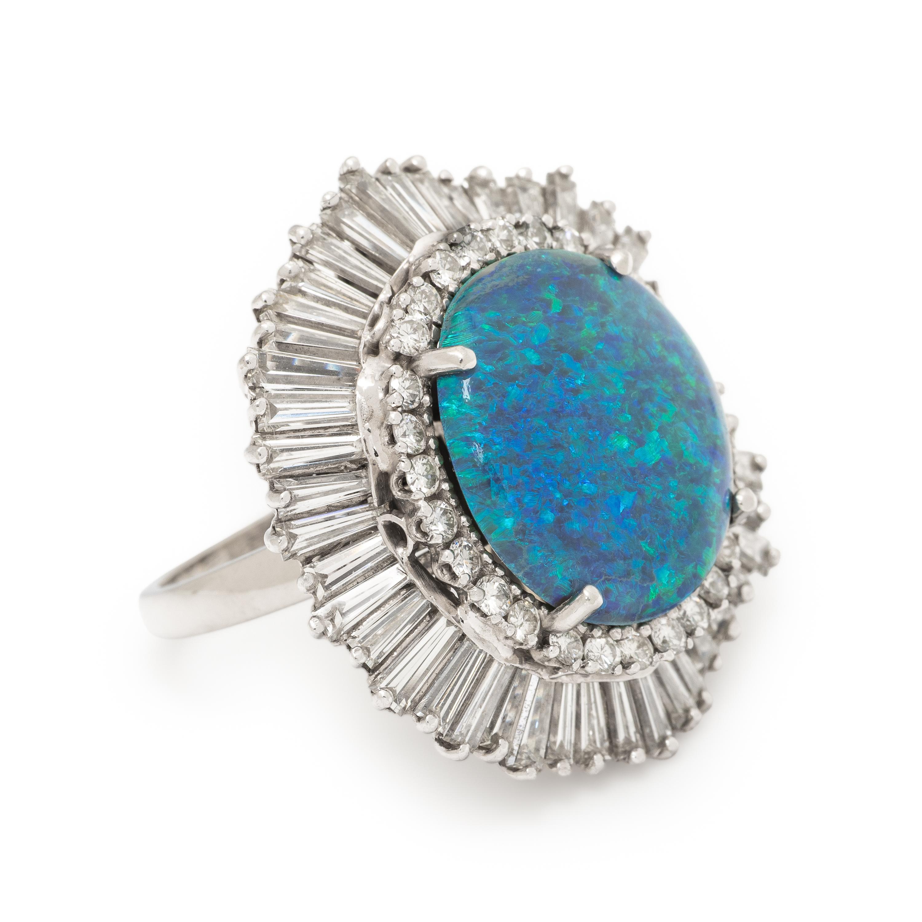 Opal and Diamond Pendant Ring
