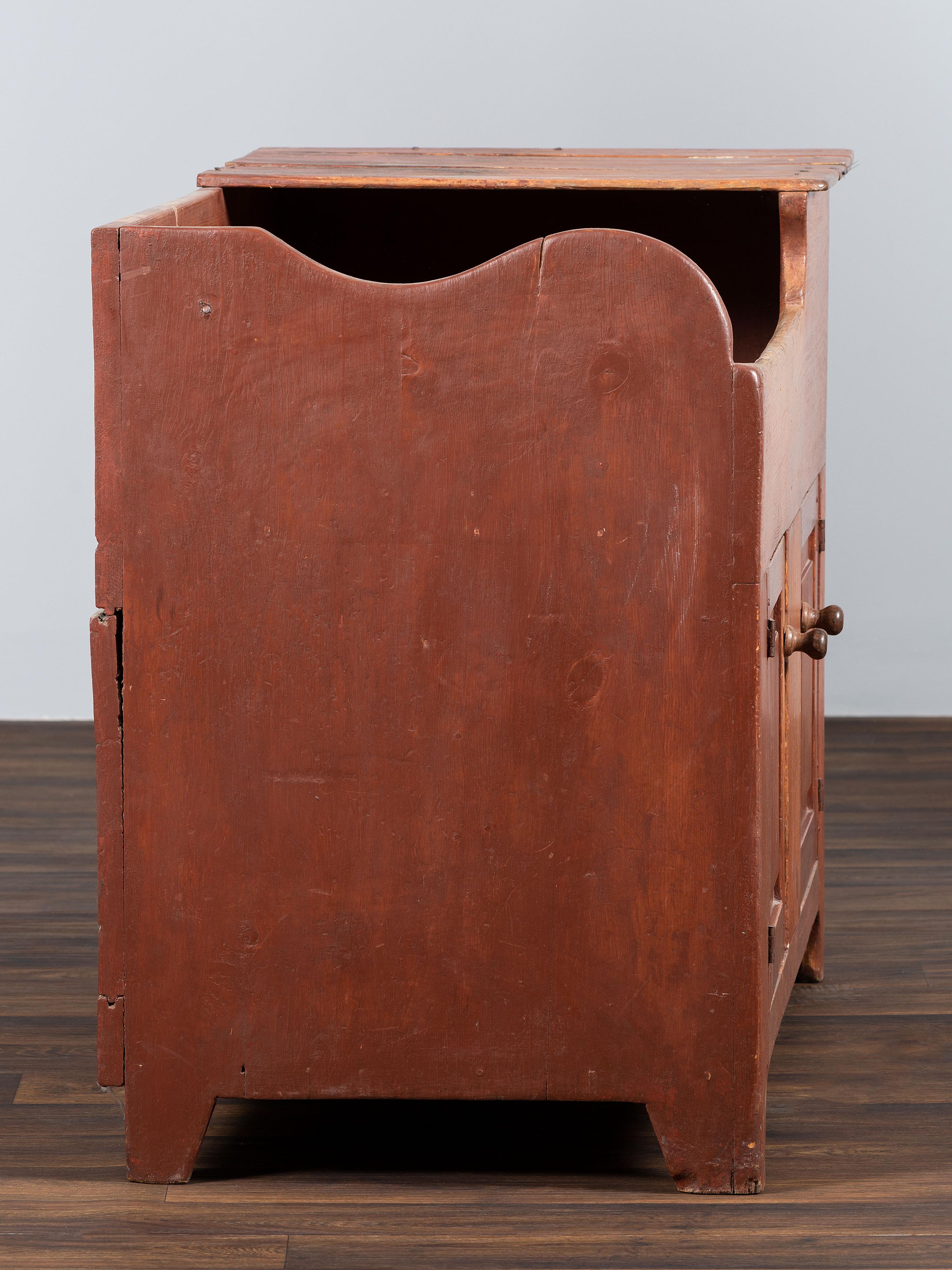 A Country Red-Stained Pine Dry Sink
