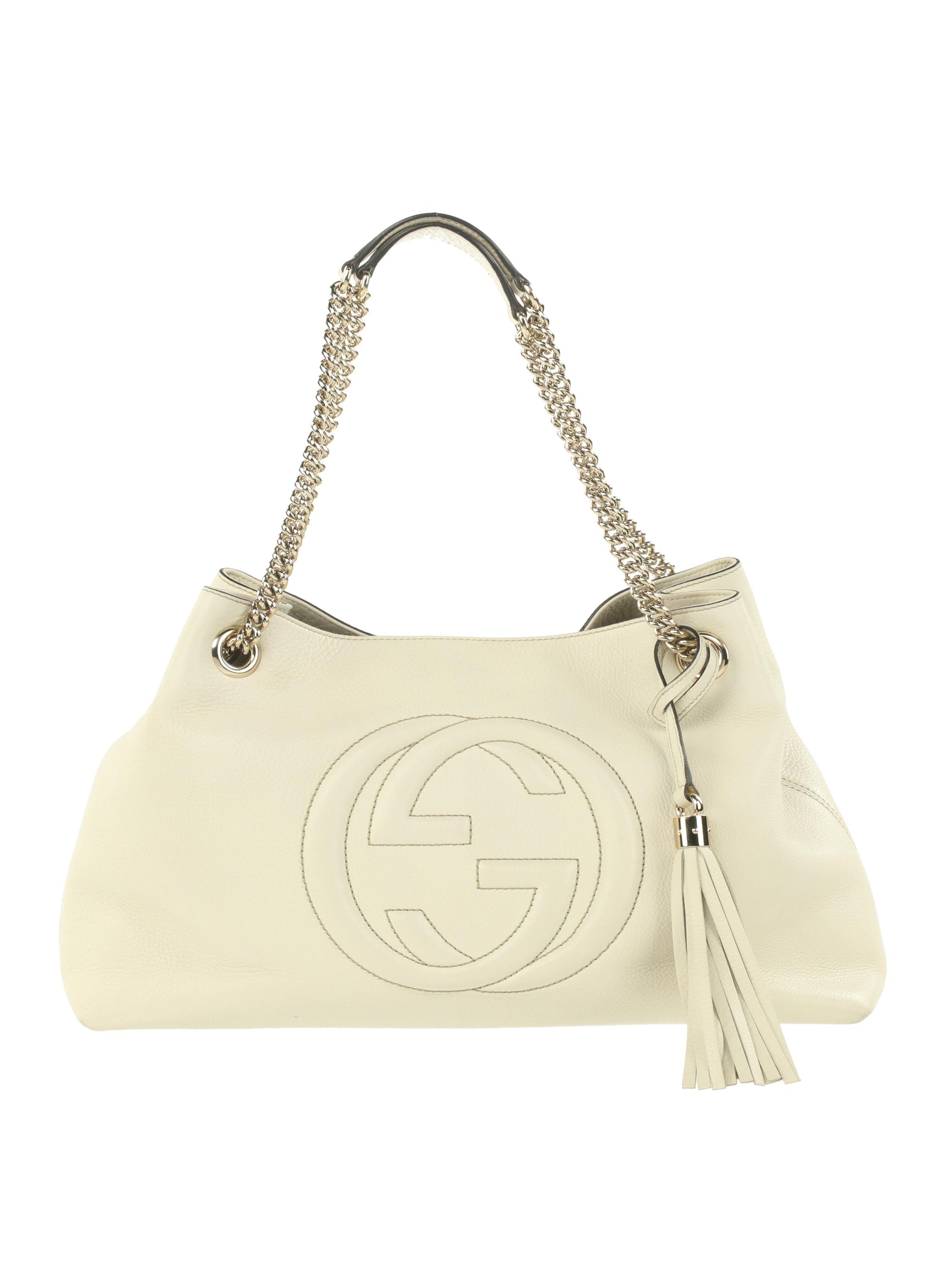 Gucci Soho Chain Tote Bag in White