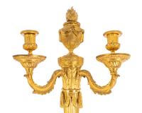 A Pair of Louis XVI Gilt Bronze Two-Light Sconces