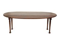 A Queen Anne Style Stained Pine Drop Leaf Gate Leg Dining Table — 20th Century