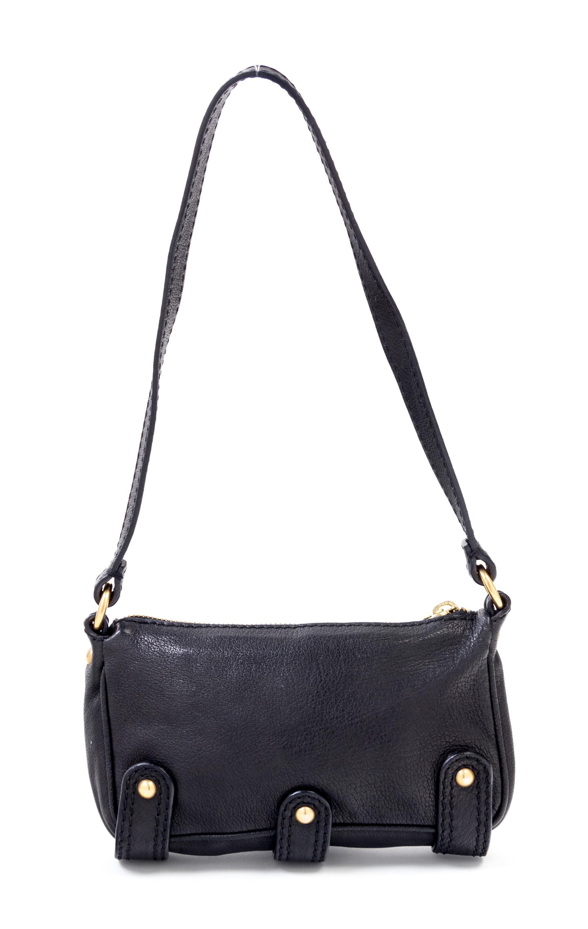 Valentino Brown Leather Woven Handbag, 1990-2000s 7.5" x 4.5" x 1"; Strap drop: 9.5"