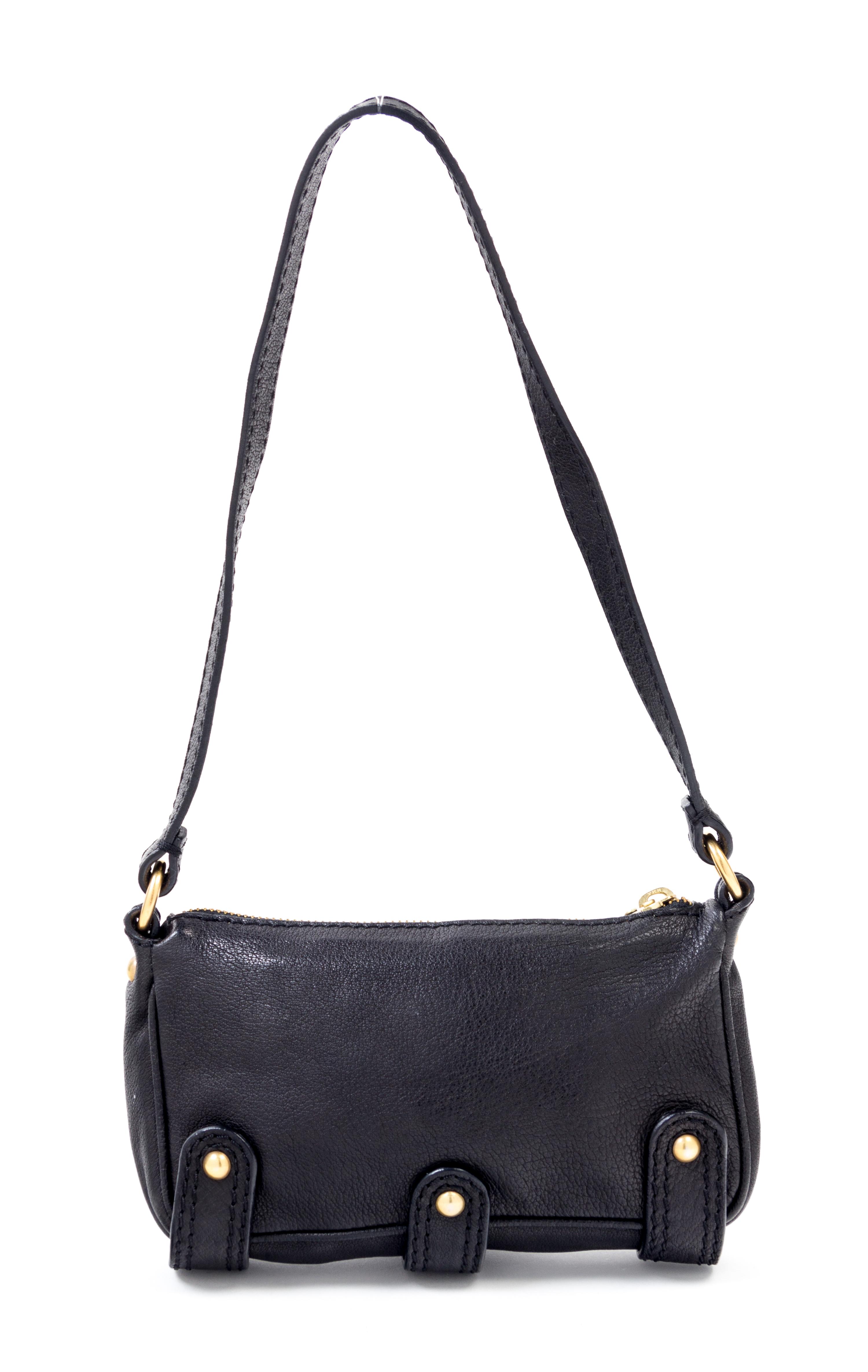Valentino Brown Leather Woven Handbag, 1990-2000s 7.5" x 4.5" x 1"; Strap drop: 9.5"