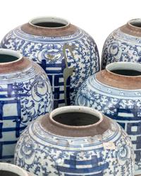 10 Chinese Blue and White Porcelain 'Double Happiness' Jars