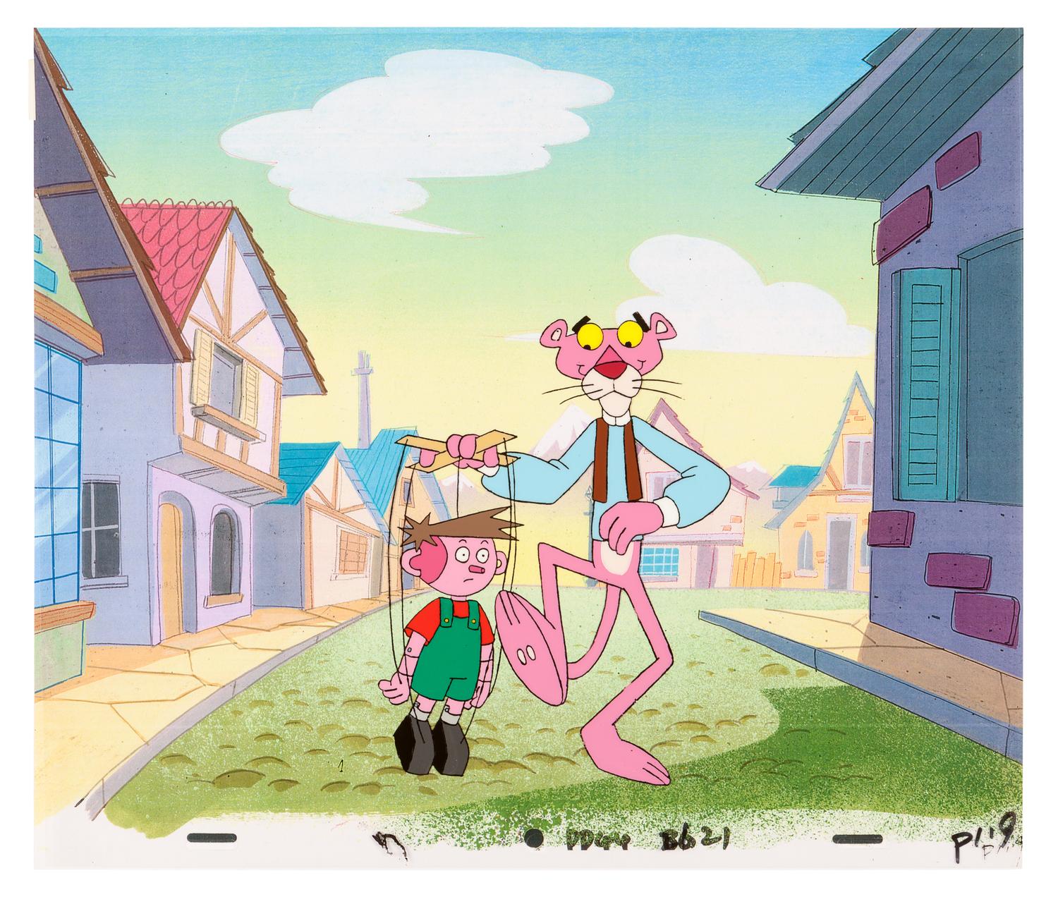 Pink Panther. Pink Panther with a marionette, ca 1990s.