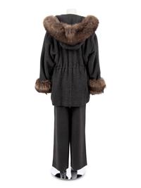 Isaac Mizrahi Fur Trimmed Parka Ensemble, 1990-2000s