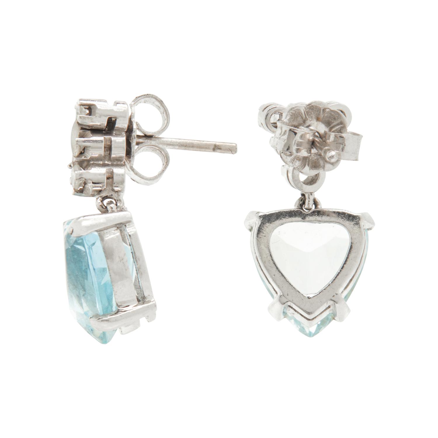 AQUAMARINE AND DIAMOND EARRINGS