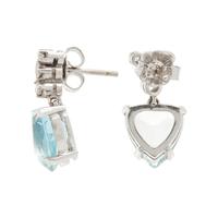 AQUAMARINE AND DIAMOND EARRINGS