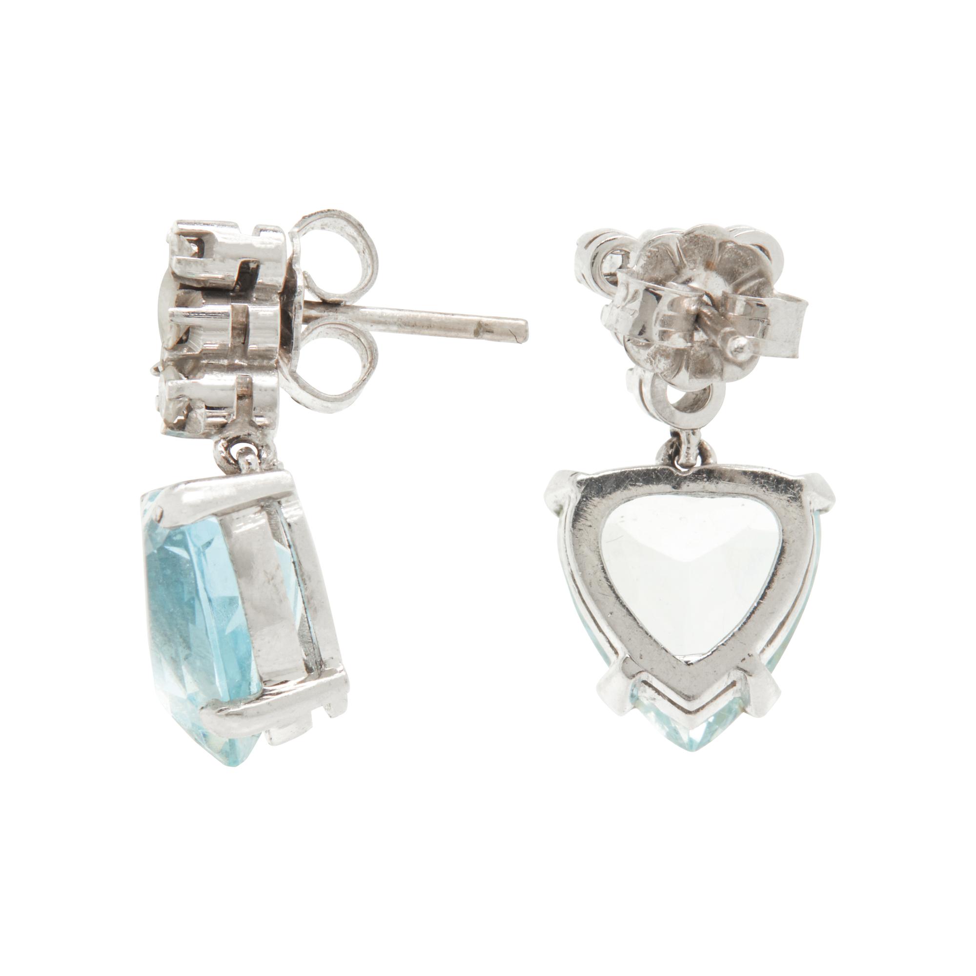 AQUAMARINE AND DIAMOND EARRINGS