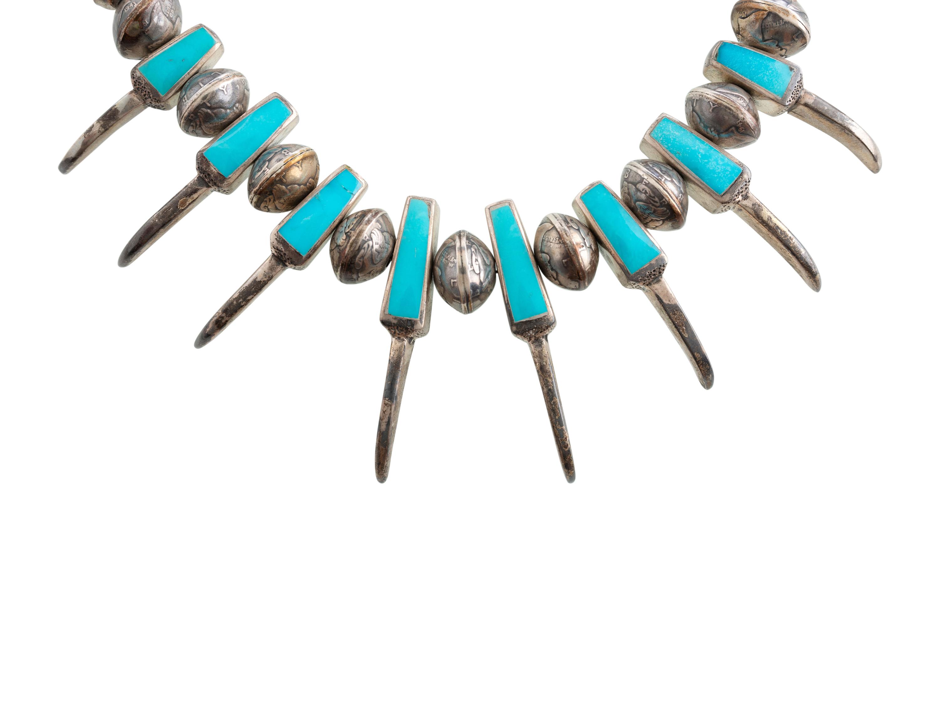 Navajo Silver and Turquoise Necklaces