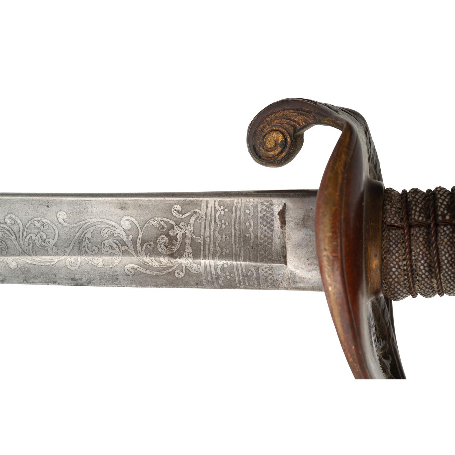 Ames Model 1850 Foot Officers Sword Presented to Lt. Cornelius Batchelder - 12th Mass Infantry - WIA at Gettysburg