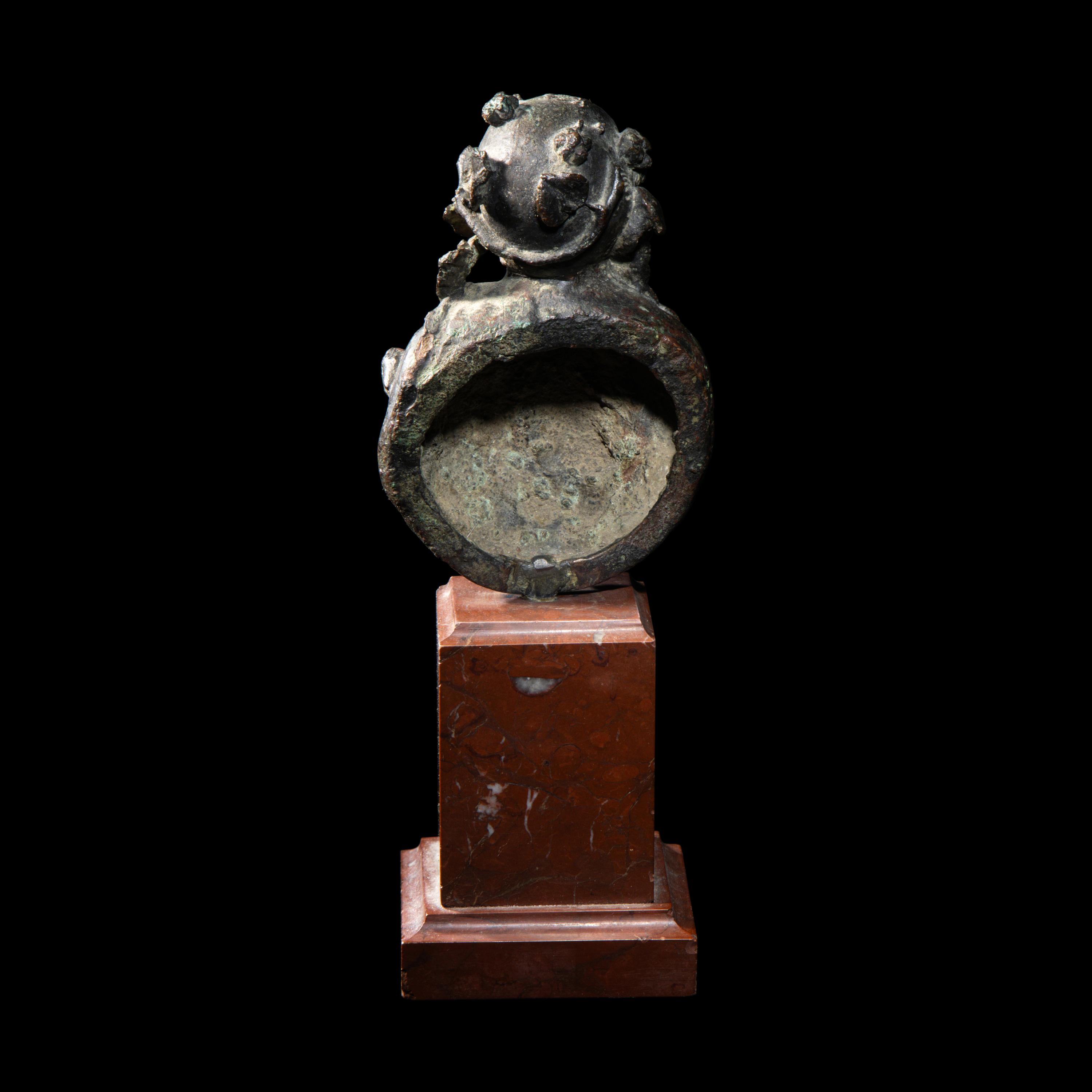 A Roman Bronze Silenus Applique