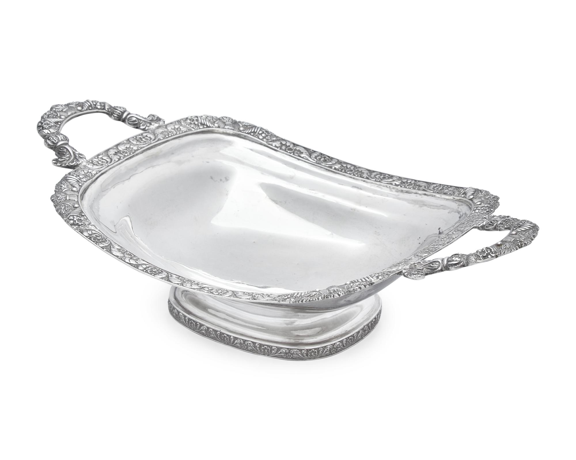 A Sterling Silver Bread Or Cake Basket