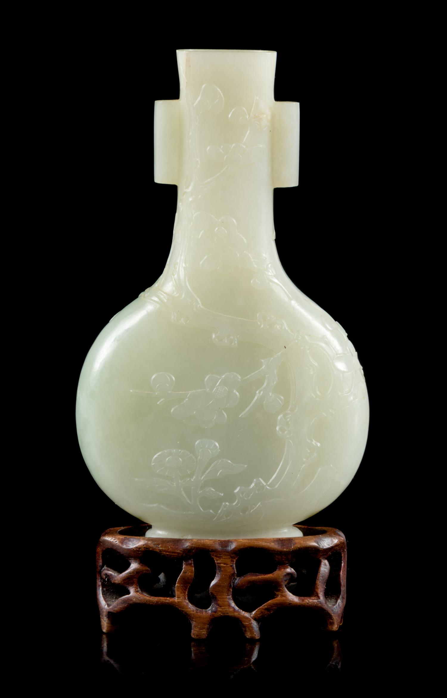 A Small Celadon Jade Vase Height 3 5/8 inches. — 19TH CENTURY