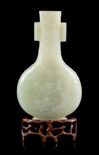 A Small Celadon Jade Vase Height 3 5/8 inches. — 19TH CENTURY