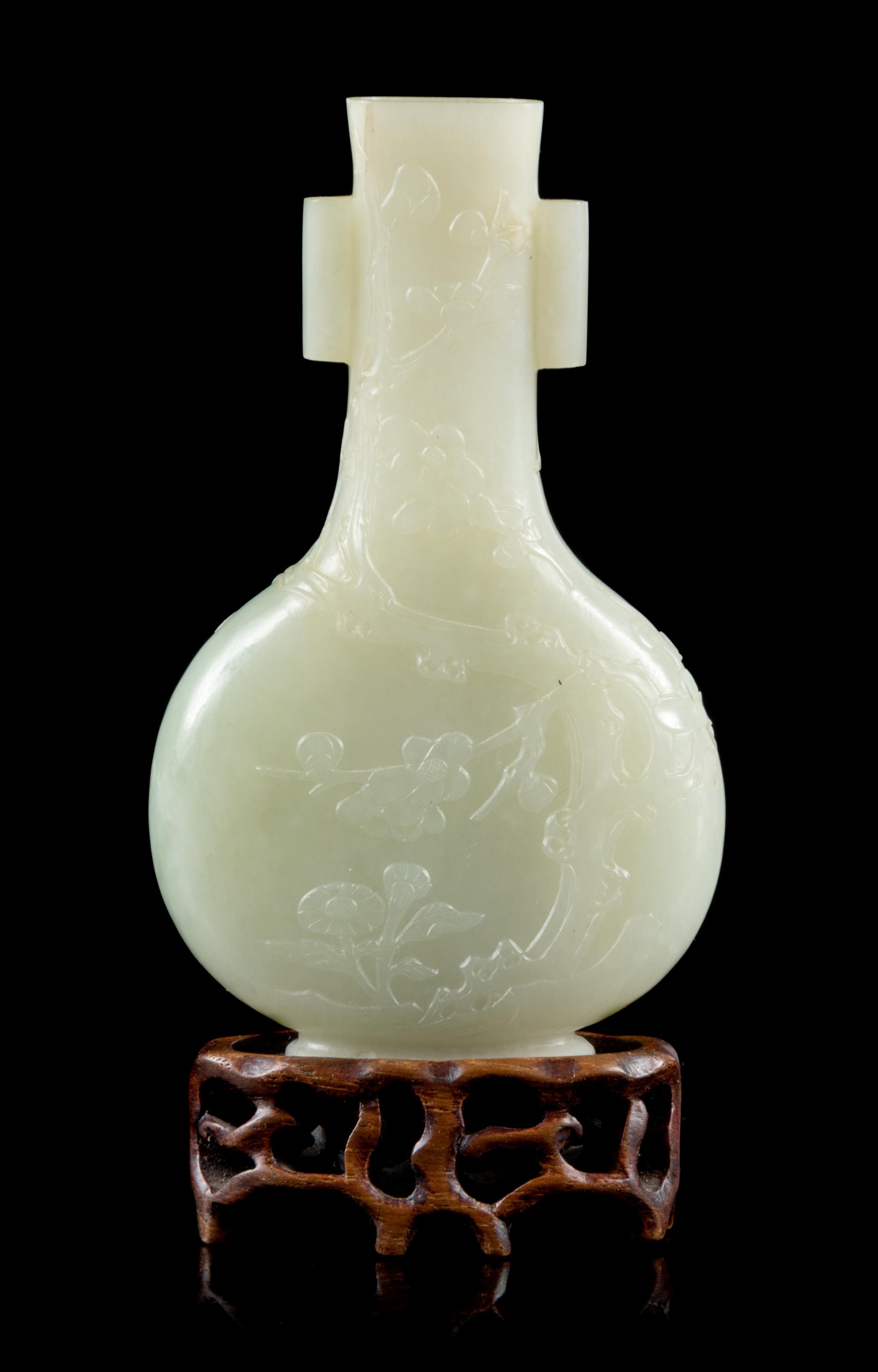 A Small Celadon Jade Vase Height 3 5/8 inches. — 19TH CENTURY