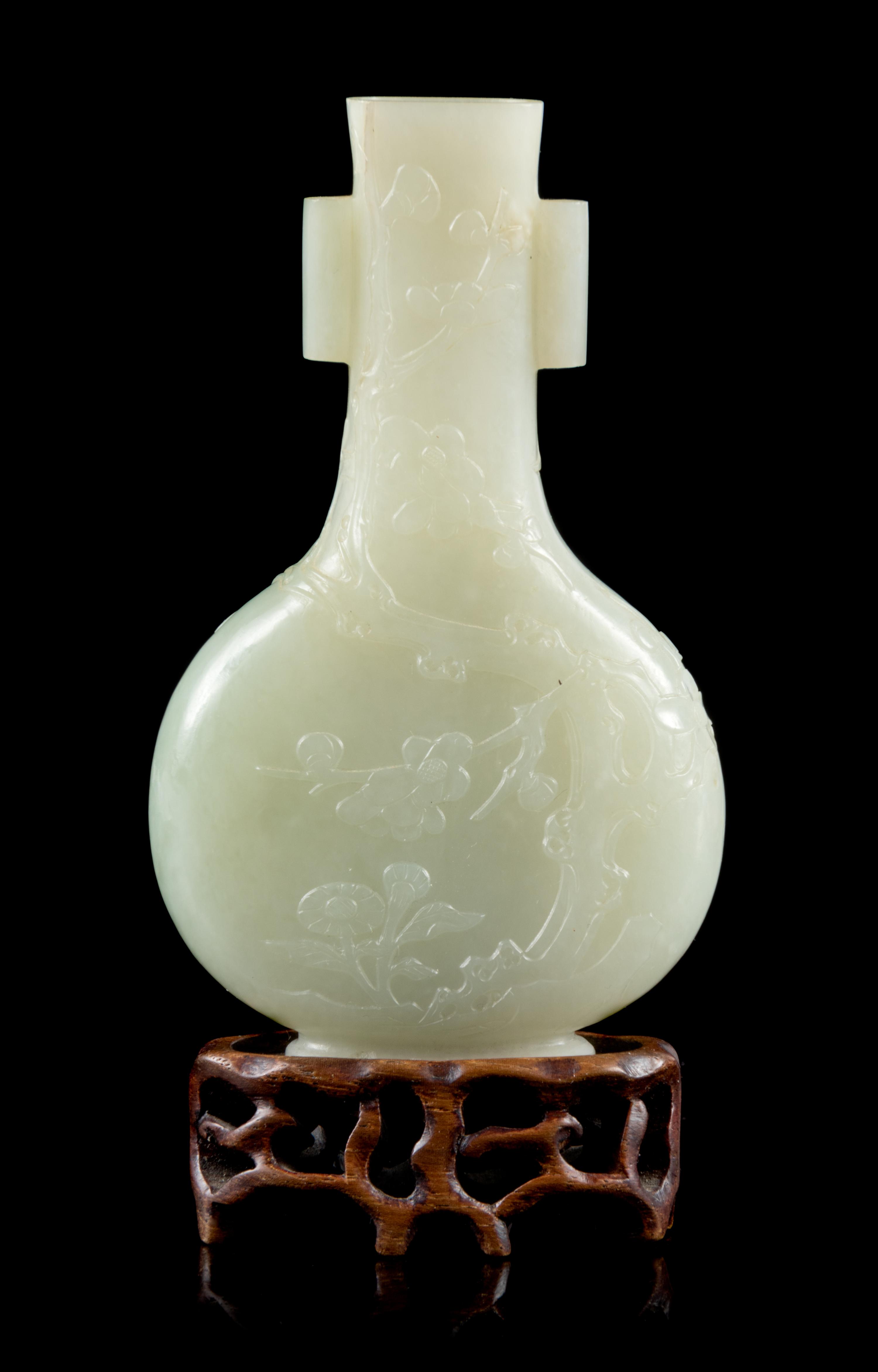 A Small Celadon Jade Vase Height 3 5/8 inches. — 19TH CENTURY