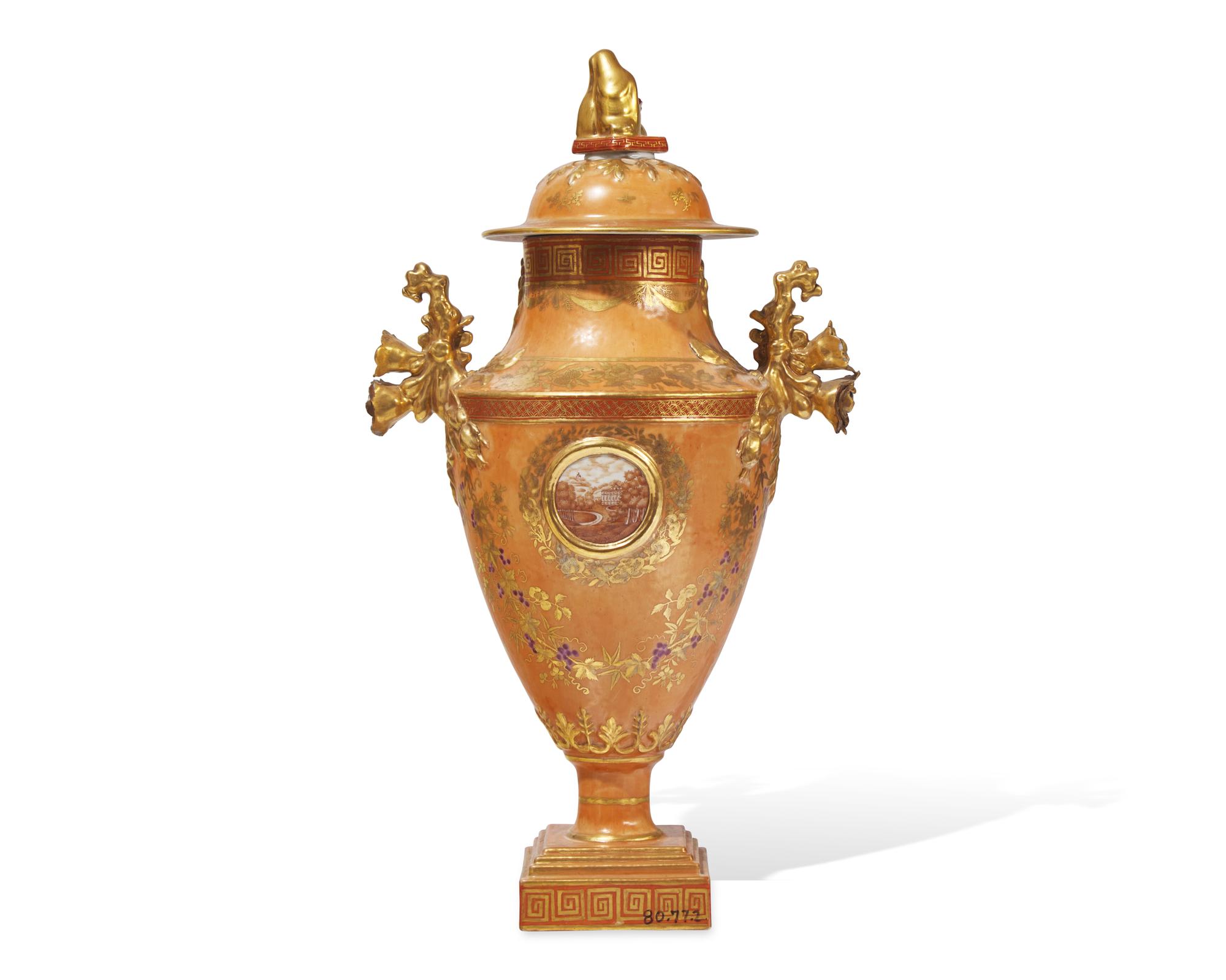 A Chinese Export Porcelain "Apricot" Urn And Cover