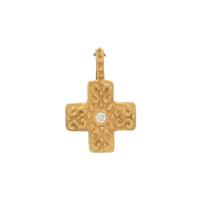 KATY BRISCOE, YELLOW GOLD AND DIAMOND CROSS PENDANT